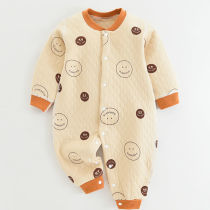 Baby one-piece dress without bone sewing clip cotton warm thickening long sleeve baby pyjamas climbing clothes Khae Newborn Clothes