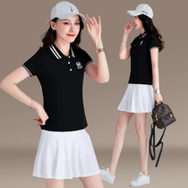 Golf womens suit Korean summer wear thin size fashion anti-light tennis suit badminton suit tennis dress