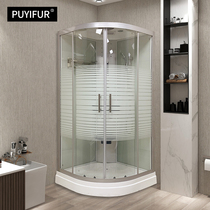 Integral shower room Bathroom Household glass door leaf-shaped partition Bath integrated closed bath room bathroom