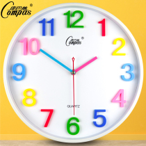 Kangba clock cute cartoon childrens room wall clock bedroom mute creative hanging table living room simple quartz clock
