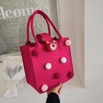 The new felt bag cartoon portable mommy bag thickened cute baby hand gift hundred-day banquet fashion gift small carry