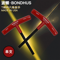 United States Bolton BONDHUS metric T-shaped flat head hex wrench 3 5 6mm imported hexagon screwdriver