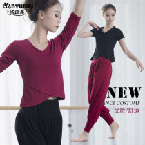 Dance clothes female modal long sleeve top shape classical modern dance adult black folk dance practice suit suit