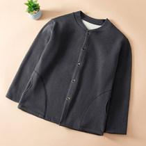 Plus velvet padded cardigan thermal underwear middle-aged and elderly one-piece shirt mens elderly loose cardigan elderly dad old man