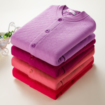 Three-layer thermal underwear womens suit middle-aged and elderly cotton autumn pants wear mother autumn and winter large size cotton trousers