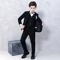 imo childrens black suit boy suit big boy English piano performance suit host suit childrens catwalk
