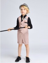 imo summer boy suit vest shorts suit pink childrens small suit flower girl dress catwalk host suit