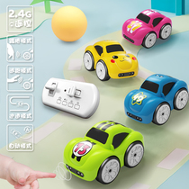 Boy follows obstacle avoidance sensor remote control car cant catch childrens electric toy charging four-wheel drive mini car