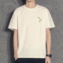 Summer Han edition Feather Embroidery Short Sleeve T-shirt Male Tide Card Body Shirt 2022 New Ins Trend 100 lap short tee