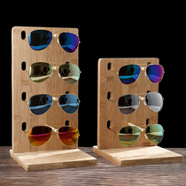 Bamboo and wood glasses display shelf Creative high-end glasses shelf Boutique display rack Sunglasses sunglasses storage rack