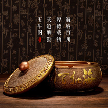 Ashtrays with cover anti-fly ash Home Living room Creative personality Trend office Tea Table Big windproof ashtray