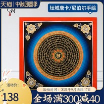 Tibetan village thangka hanging painting Tibet Nepal hand-painted mineral pigment six-character truth living room porch decorative mural