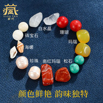 Tibetan Village Manzapan Gemstone Stupa Bodhi Pagoda Bronze Statue Colorful Stone Agate Natural Crystal Buddhist Home Seven Gems Mixed