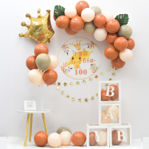 Male and female babies 100 days Baise banquet Scene arrangement Decorative Balloons Background Wall 1-year 100 Days of Remembrance Day