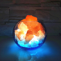 Ice and fire salt lamp natural Himalayan ore creative gift night light bedroom bedside decoration sleep lamp