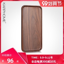 KARPHOME black walnut solid wood tea tray household water Cup tray wooden square dinner plate snack plate fruit plate