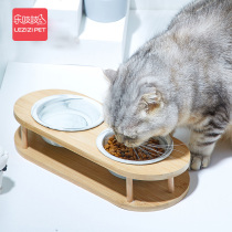 Pet cat bowl Cat rice bowl Cat food bowl Cat food bowl Double bowl Water bowl Dog bowl Ceramic bowl Bamboo protective cervical bowl
