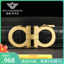 William Armani mens belt genuine leather avocado leather automatic buckle youth light man upscale luxury pants belt