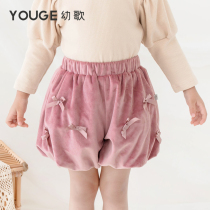 Youge young song baby boy sweet and small butterfly knot flower bud pants casual 100 hitch baby pants baby retro shorts
