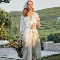NOT JUST PAJAMA SILK female LONG SPRING and Autumn wedding morning robe Bridal bathrobe SUNDRESS SILK SUIT