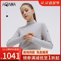 HONMA2021 New Golf Womens base shirt stretch warm Joker long sleeve slim slim high neck T-shirt