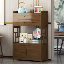 Tea room shelf Living room office small storage Multi-layer solid wood floor-to-ceiling bedside sofa Rear entrance small locker