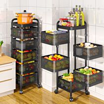 360-degree rotating vegetable basket storage rack kitchen floor multi-layer household multifunctional fruit and vegetable storage rack