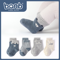 Bambi childrens socks spring and autumn thin cotton newborn baby socks male baby loose cotton childrens socks autumn and winter