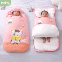 Newborn baby sleeping bag autumn and winter thickened baby Winter anti-shock spring and autumn cotton anti-kicking artifact Four Seasons constant temperature