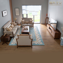 Copper Wood doctrine Jinyun Tiancheng TV cabinet sofa coffee table corner few living room solid wood furniture