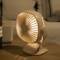 Small electric fan student dormitory bedside silent night light desktop clip fan office desktop home Outdoor
