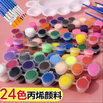 Paint set Acrylic 24 colors Children baby drawing Doodle art supplies toddler finger painting Watercolor beginner