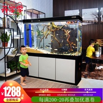  (Yimei)Ultra-white glass aluminum alloy living room medium and large free-change underwater filtration ecological fish tank aquarium