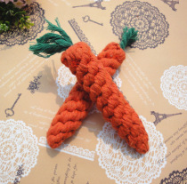Pet carrot cotton knot toy bite-resistant non-toxic hand-woven tooth cleaning tooth tooth molars pet dog cat