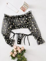  2021 Sexy Lingerie Small Flower Mesh Long Sleeve Sexy Underwear