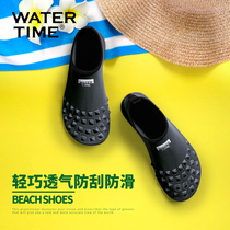 WaterTime snorkeling shoes Womens beach diving socks mens non-slip thick-soled seaside river tracing wading shoes Diving equipment