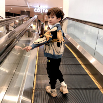 Boys sweater spring and autumn 2021 New Baby foreign cardigan coat big Children Spring and Autumn Korean version of tide