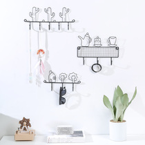 Cartoon door decoration key hook creative childrens room hanging coat hook ins wall wrought iron wall shelf