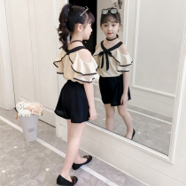 Girl Clothing Trendy Suit Foreign Air Summer Dress Korean Version Snowspun Harnesses CUHK Childrens Tennis Red Children Summer 2022 New