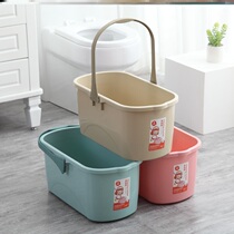 Wash mop bucket single sale with water strip single bucket drainable flat mop bucket single barrel household rectangular plastic