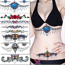 Navel waist cover planer abdominal birth scar tattoo stickers Waterproof long-lasting simulation belly chest ins wind semi-permanent female