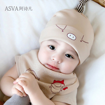 Baby hats Spring and Autumn Winter cotton boys and girls Baby Baby Baby cap 0-3 months 6 newborn windproof tire cap