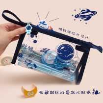 Transparent large capacity pen bag ins Cute Japanese girl stationery bag Primary school middle and high school students school supplies