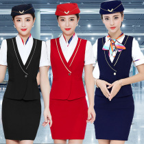 High-speed rail flight attendant uniform China Southern Airlines flight attendant overalls suit Hotel manager female summer new high-end professional clothing
