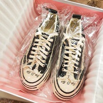 Wu Jianhao Same Beggar Shoes 2021 New Thick Bottom Semi-drag Shoes Canvas Shoes Women's muffin Small White Shoes Tide Brand