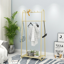 Floor drying rack hanging clothes rack simple horizontal bar style bedroom hanging clothes pole simple household coat rack landing