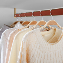 Large wardrobe clothes rod clothes can be customized length leather thickened cross bar clothes rod can be hoisted side-mounted flange seat
