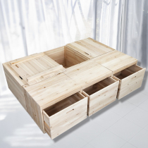 Tatami wooden box spelling bed storage box bedroom window cabinet splicing bed widened solid wood storage box customization