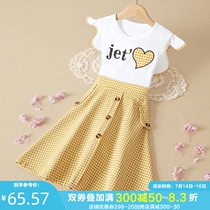 Girls  dresses Summer net red new foreign style female childrens summer skirt Thin childrens clothing summer skirt princess skirt
