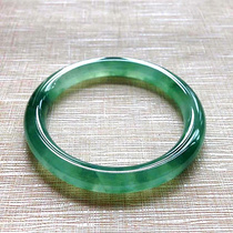 Yunnan jade bracelet round strip colorful ice seed floating green jade bracelet oil green a goods jade bracelet female belt certificate